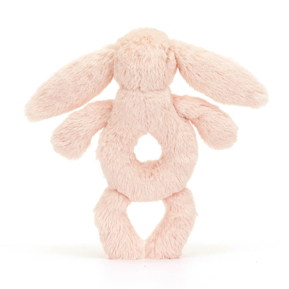 bashful bunny ring rattle in blush by jellycat baby at whippersnappers online