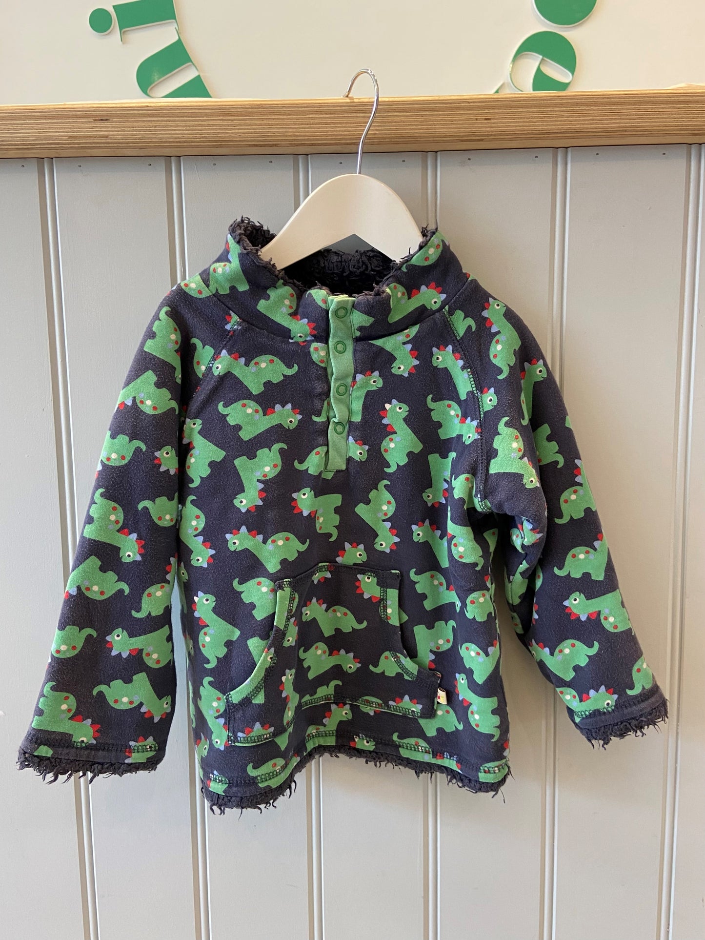 Pre-loved Dino Print Snuggle Fleece by Frugi