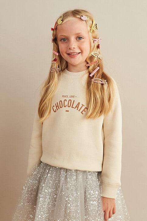 peace love and chocolate vanilla sweatshirt by Bob & Blossom at whippersnappersonline