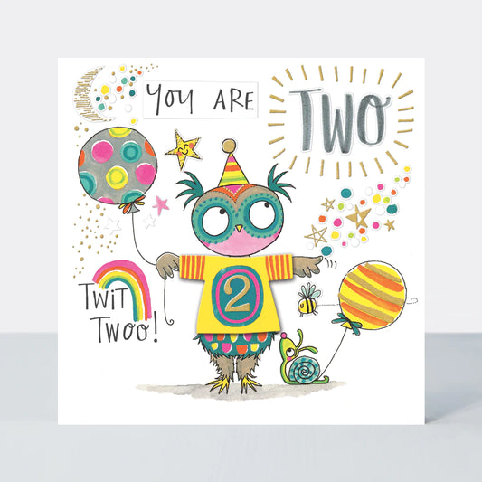 rachel ellen you are 2 owl birthday card