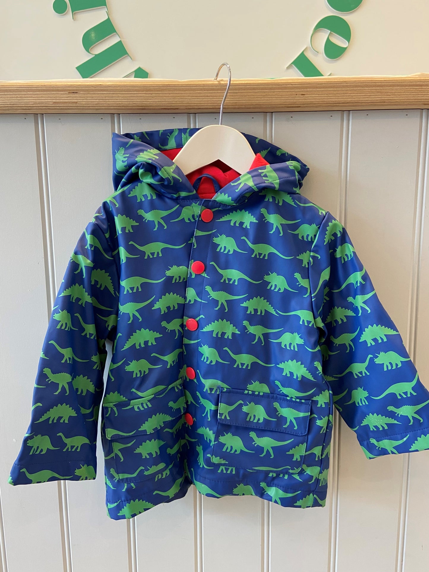 Pre-loved Dino Print Raincoat by Toby Tiger