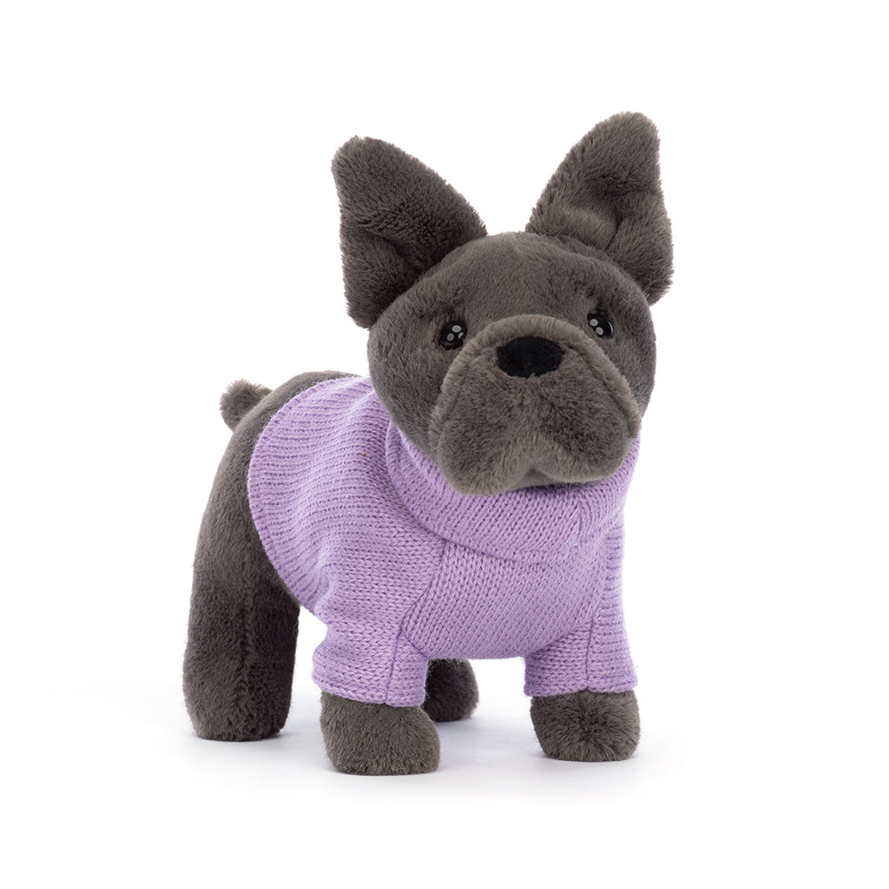 jellycat frenchie sweater purple at whippersnappers online