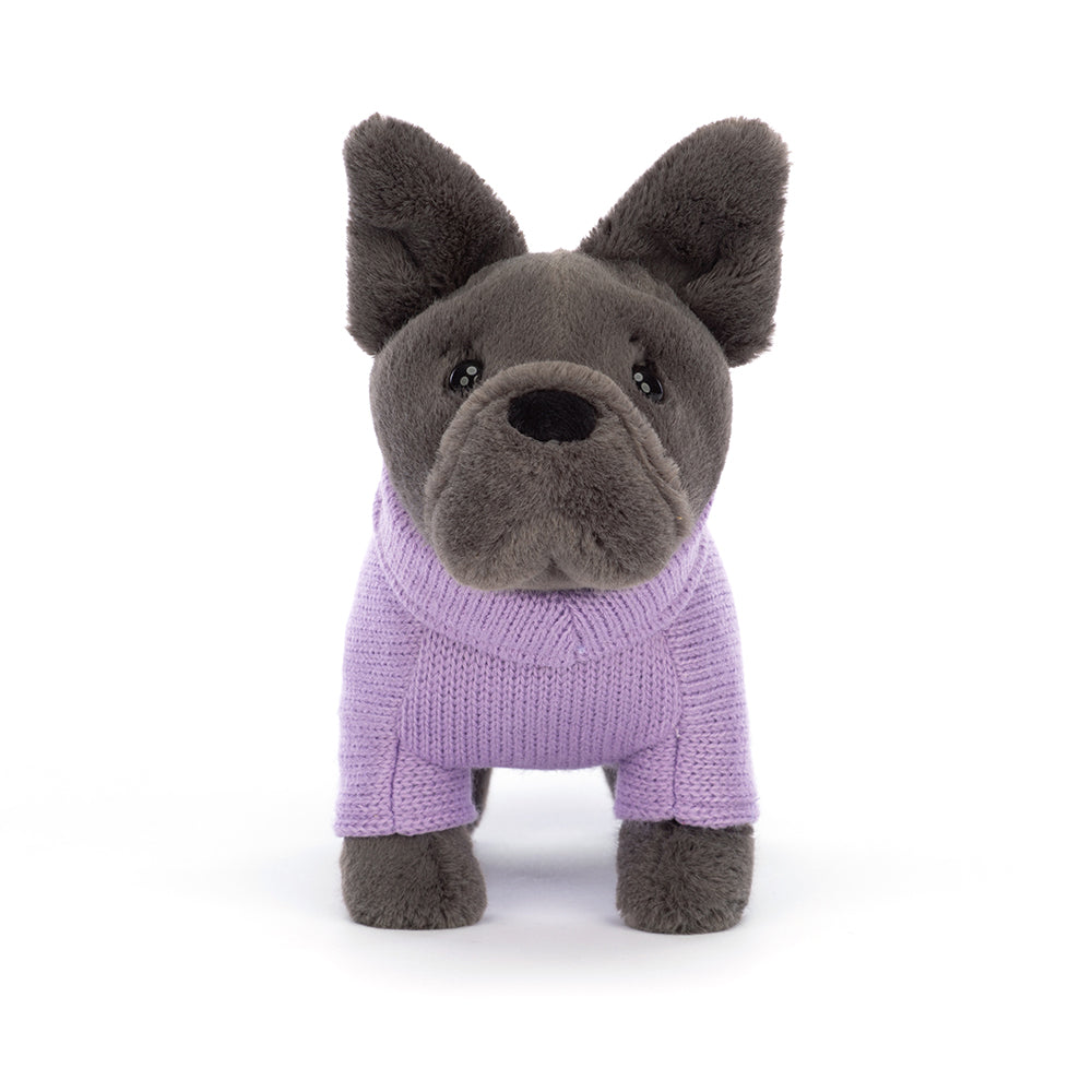 jellycat frenchie sweater purple at whippersnappers online