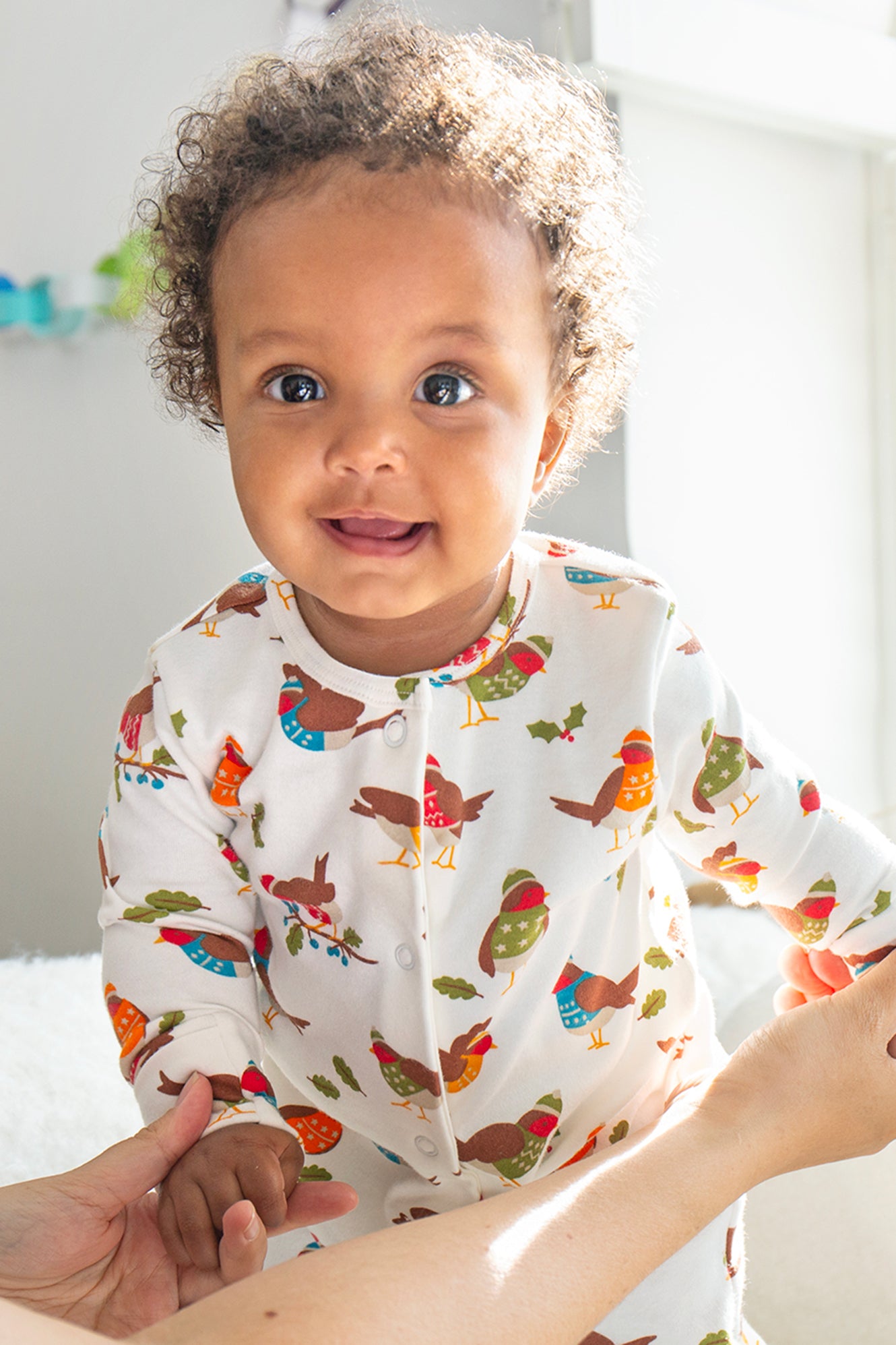 lovely robin babygrow by frugi at whippersnappers online
