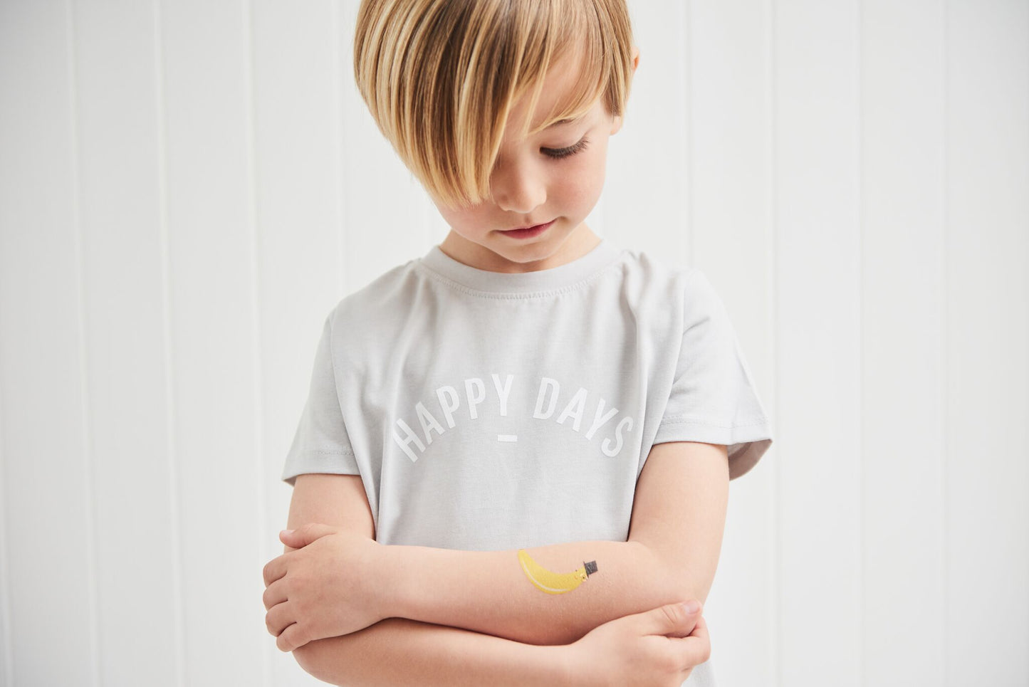 Bob & Blossom Pale Grey Happy Days T-Shirt