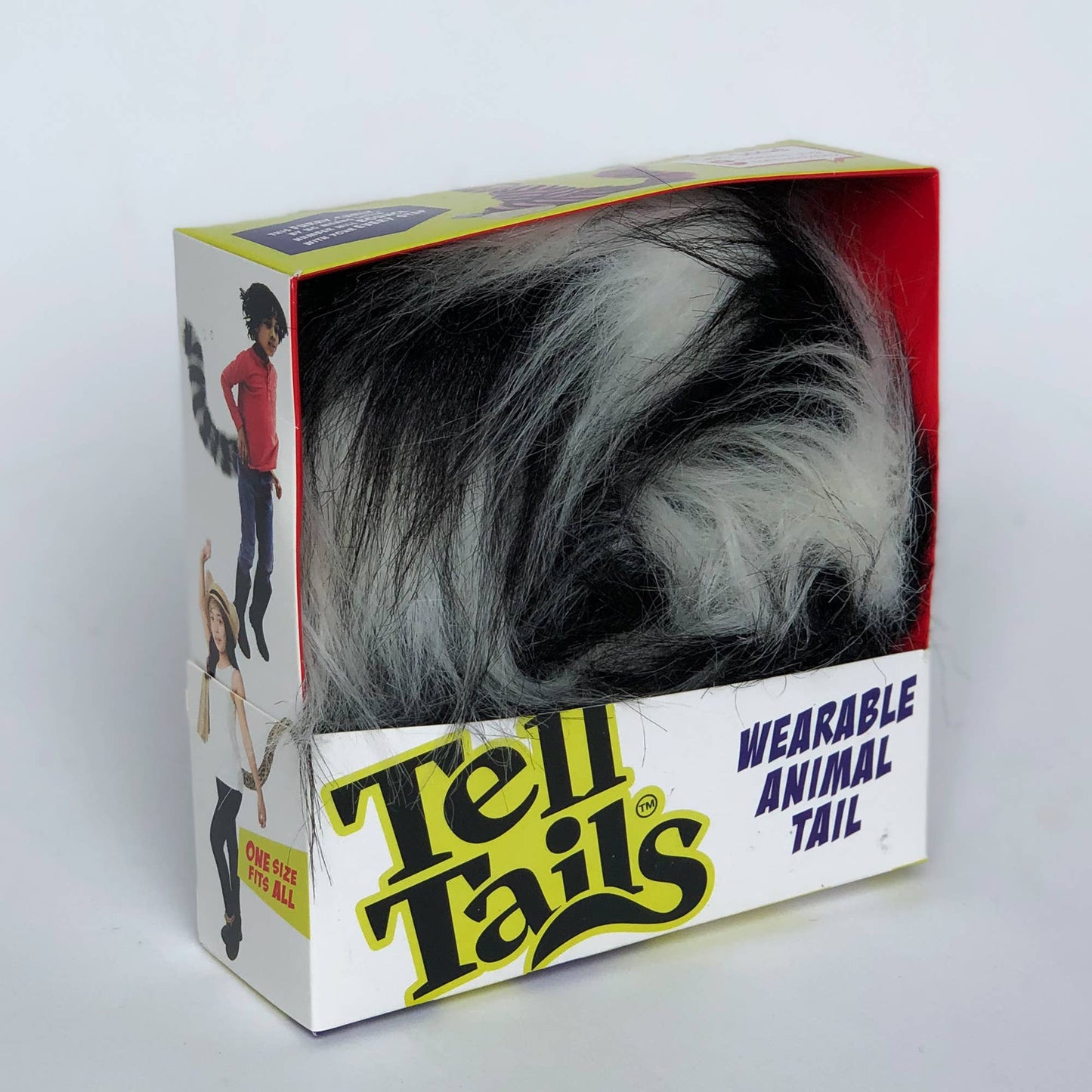 fluffy lemur dressing up tail
