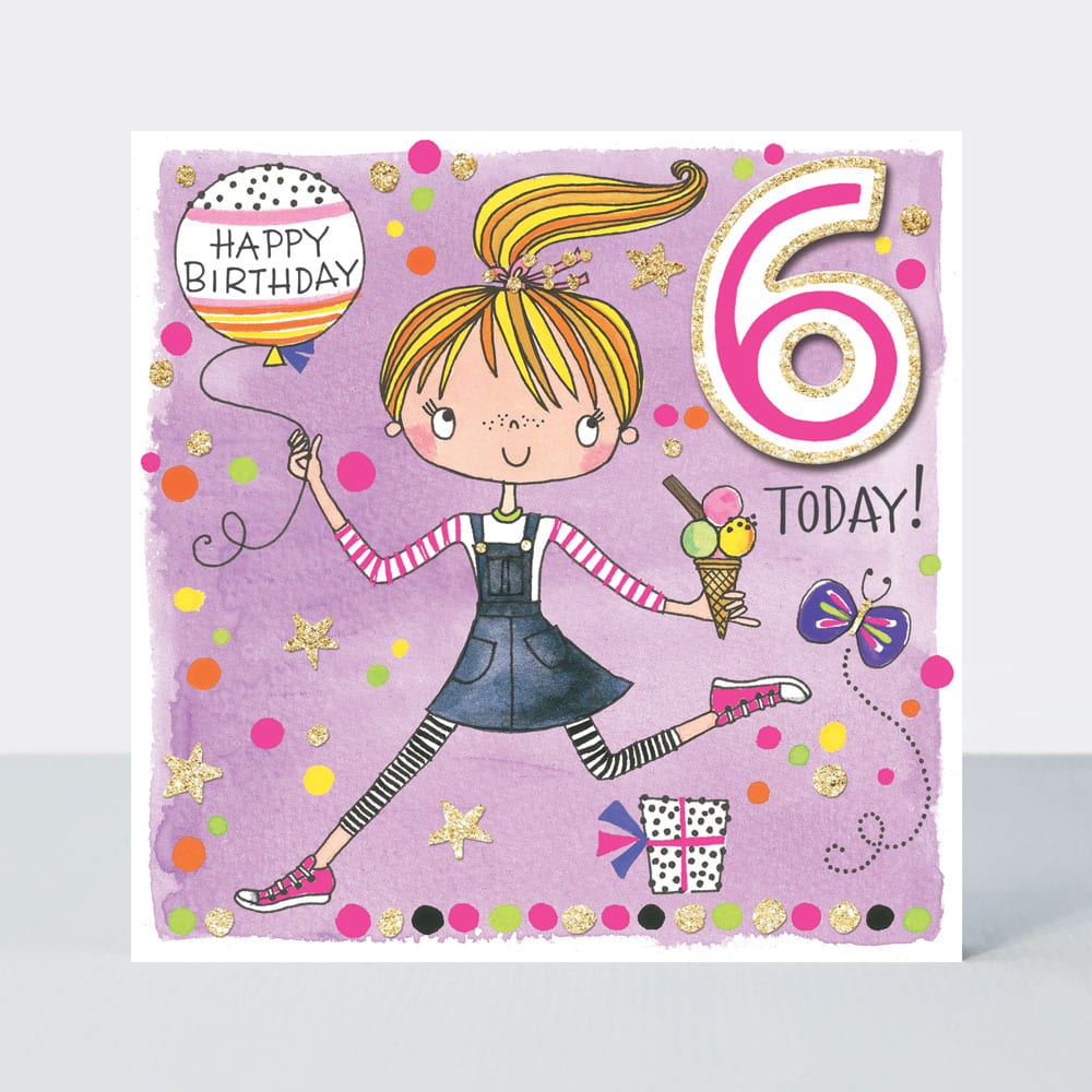 age 6 ice cream girl card