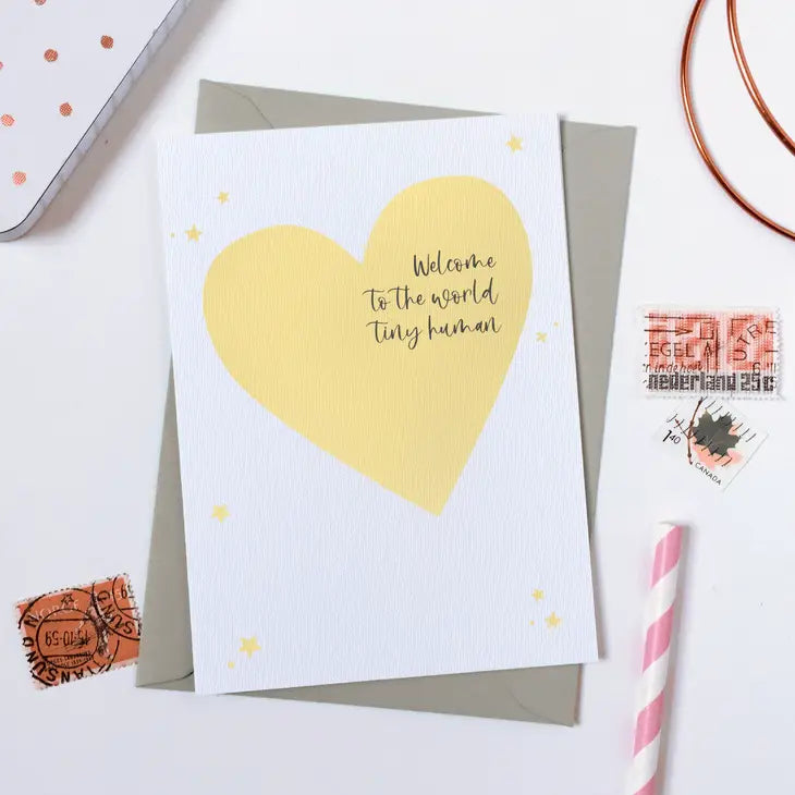welcome to the world tiny human card by clara & macy at whippersnappersonline