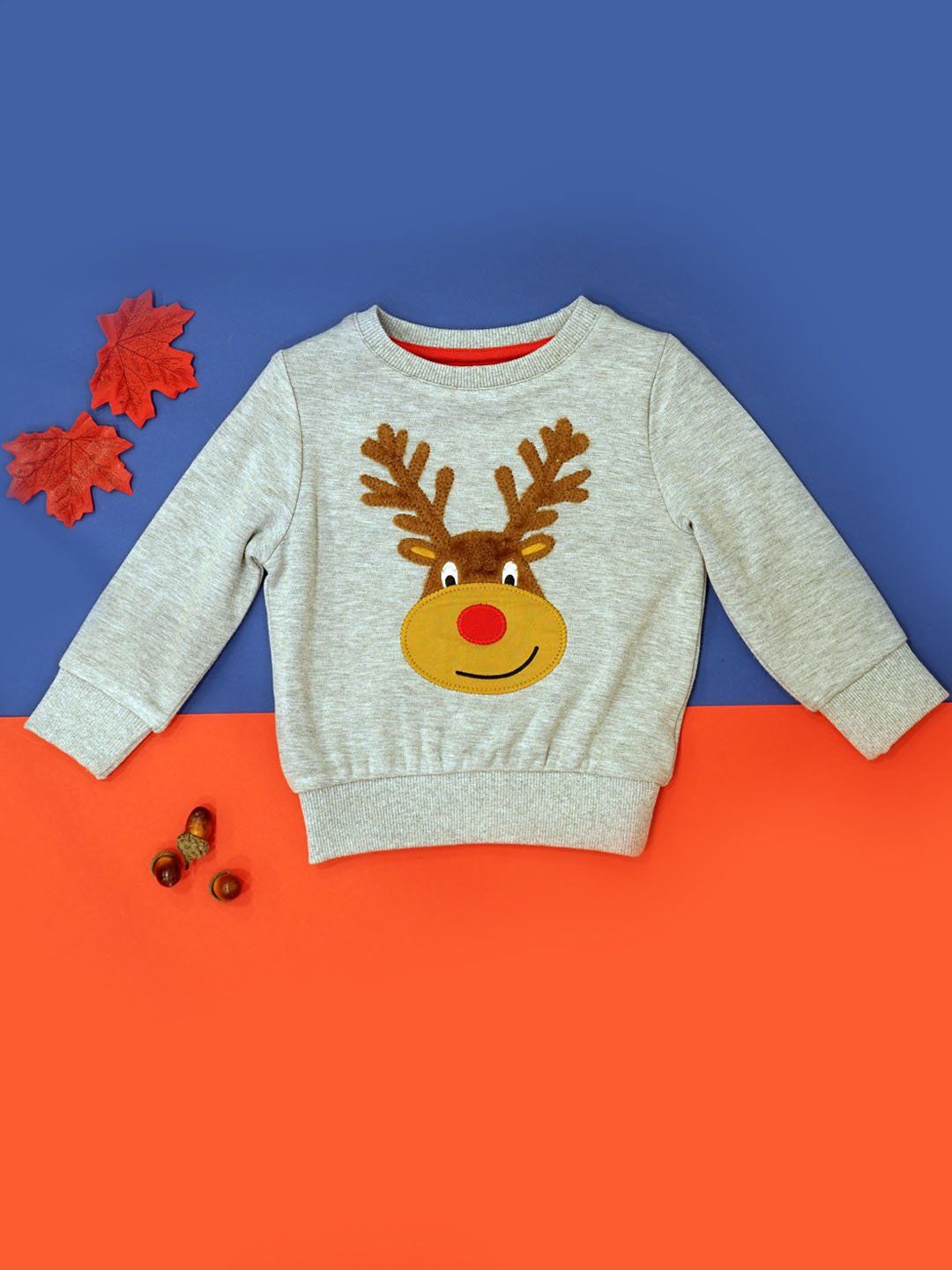 festive sweater with reindeer motif