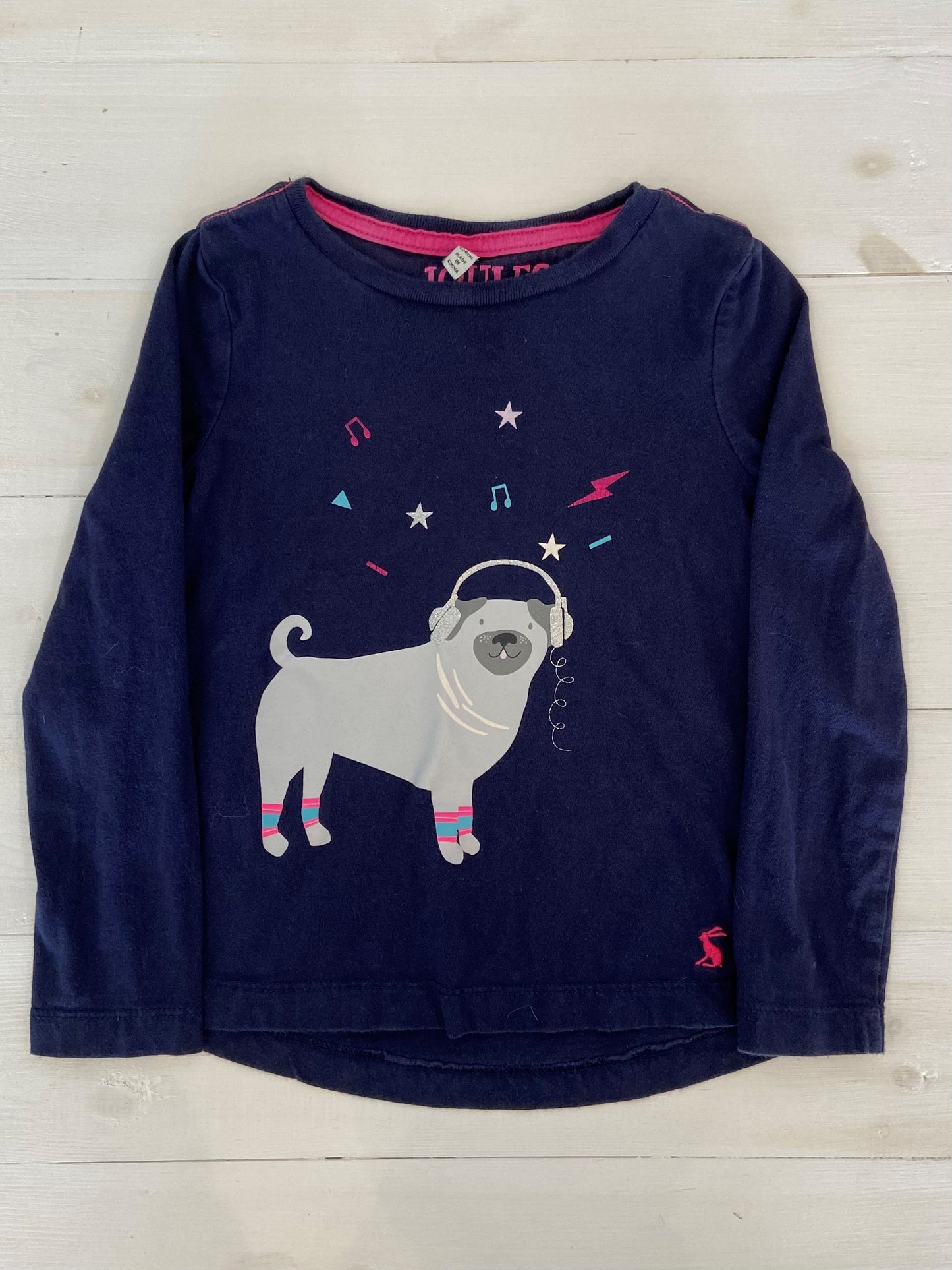 Pre-loved Printed Pug Top by Joules