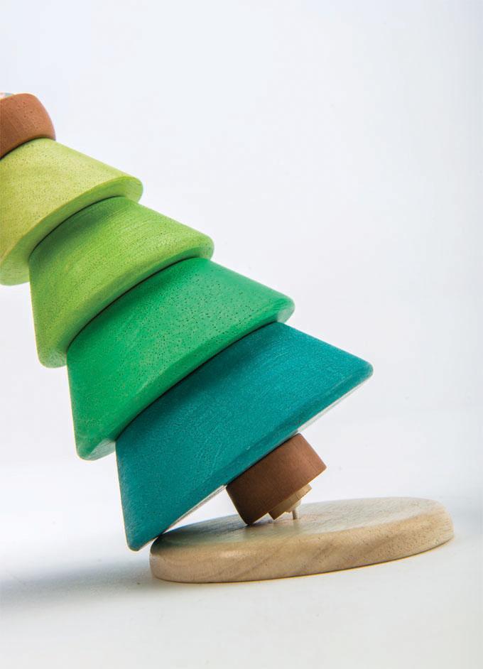 wooden stacking fir tree