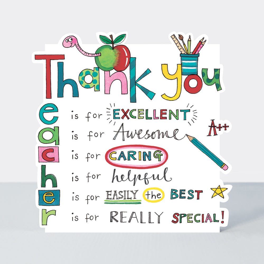 rachel ellen thank you teacher card