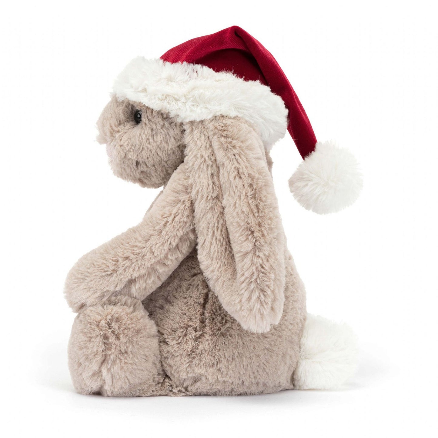 jellycat bashful christmas bunny wearing santa hat at whippersnappers online