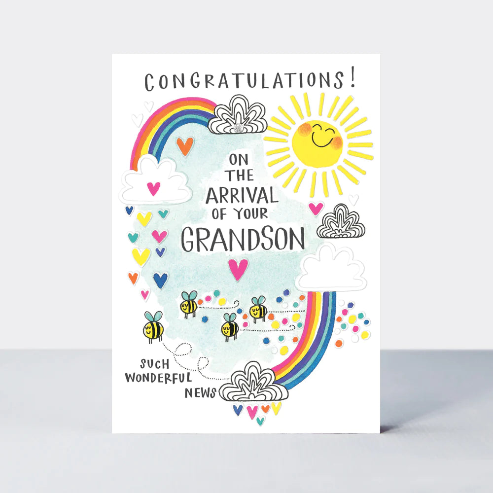 congratulations on the arrival of your grandson card by rachel ellen at whippersnappers online