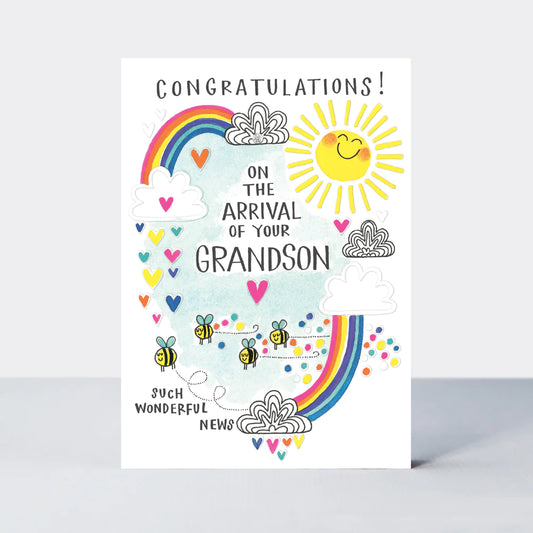 congratulations on the arrival of your grandson card by rachel ellen at whippersnappers online