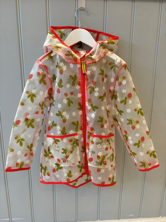 Pre-loved Strawberry Print Raincoat by Cat & Jack