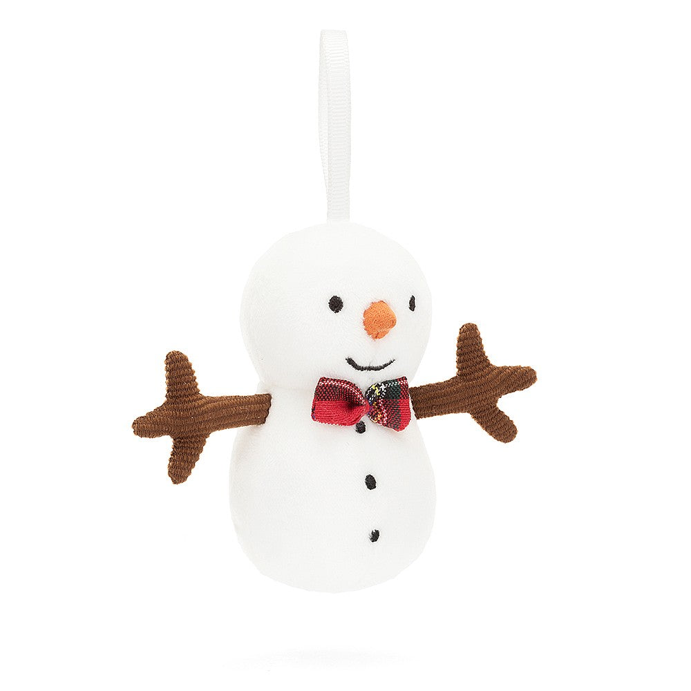 jellycat festive folly snowman christmas tree decoration at whippersnappers online
