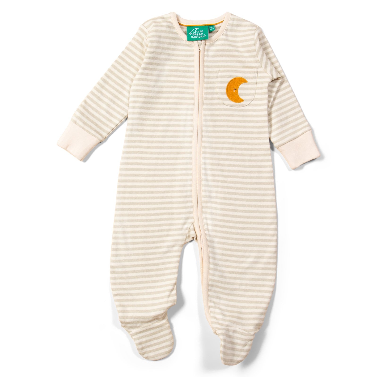 little green radicals zipped babygrow with moon applique at whippersnappers online
