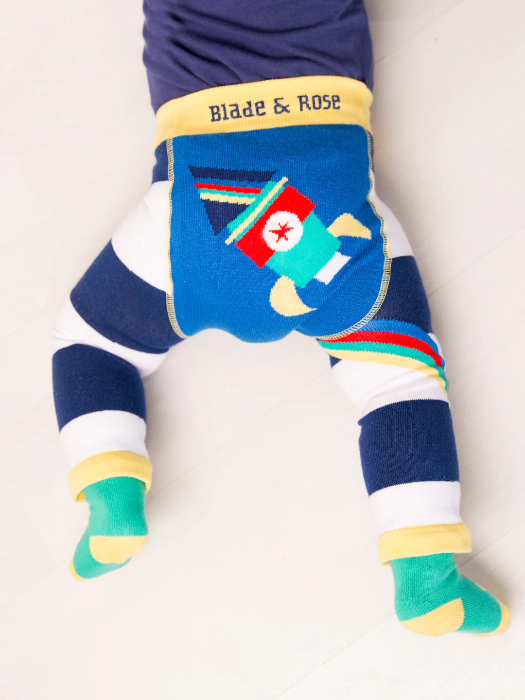 to the moon & back rocket leggings by blade & rose