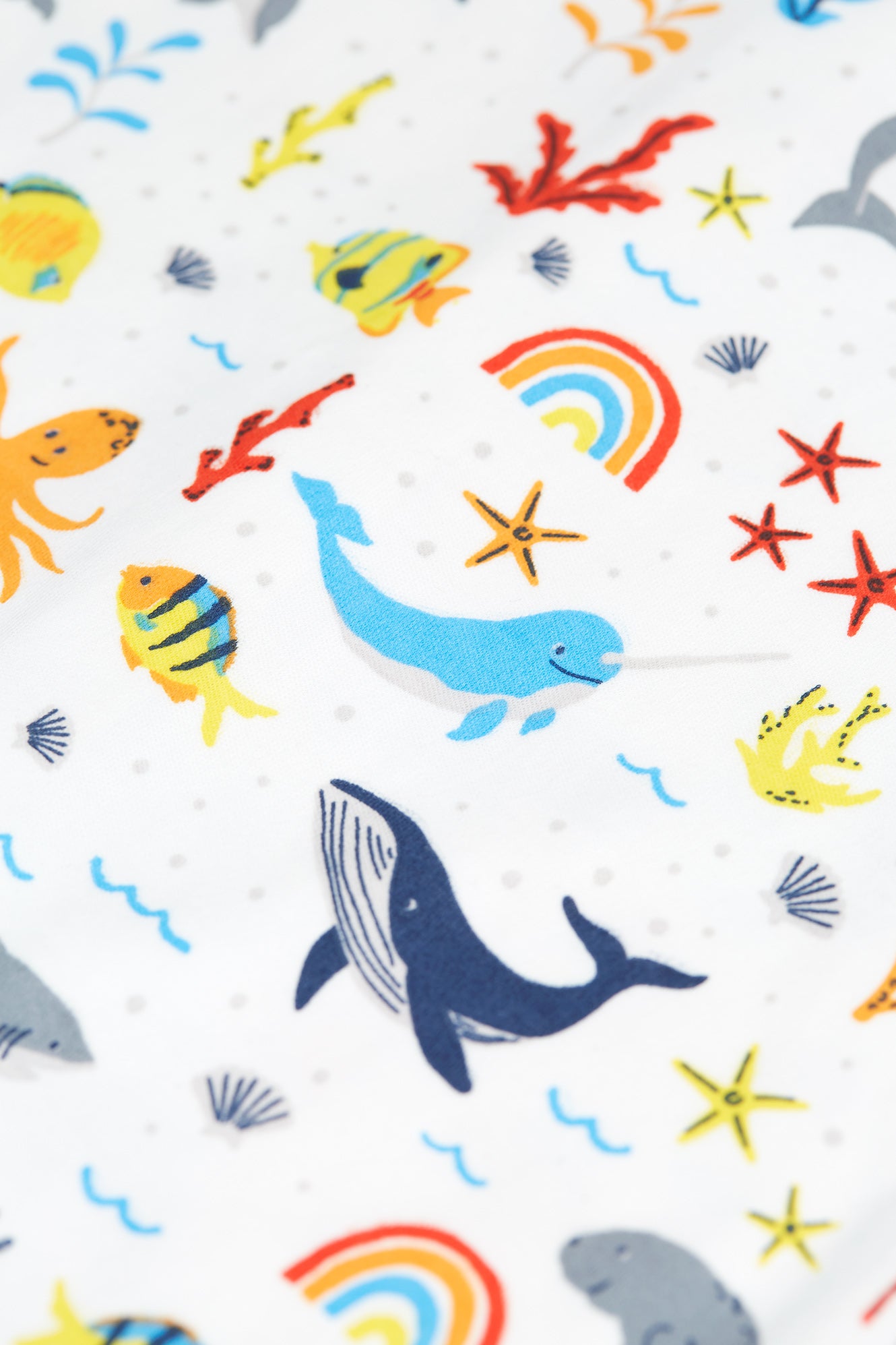 frugi lovely white rainbow sea babygrow at whippersnappers