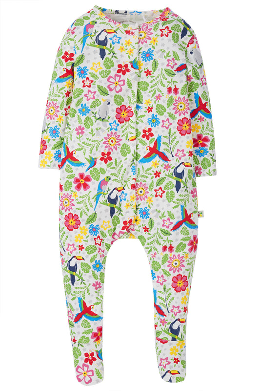 frugi lovely tropical birds babygrow at whippersnappers