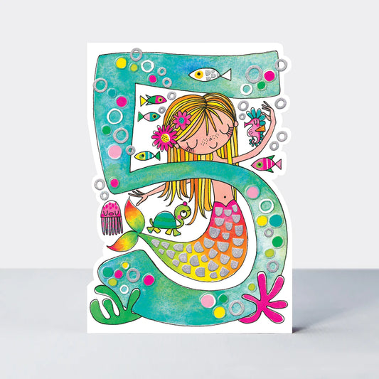 age 5 mermaid birthday card at whippersnappers by rachel ellen