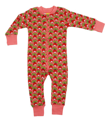 Duns Long Sleeve Long Leg Zipsuit, Pink Radish Dogwood main image 0