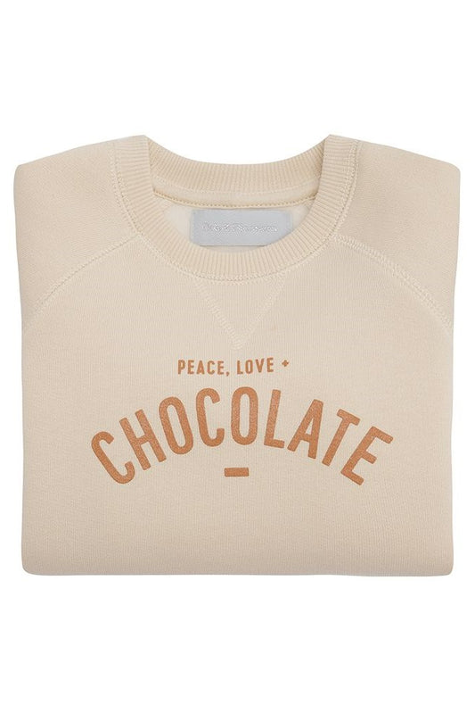 peace love and chocolate vanilla sweatshirt by Bob & Blossom at whippersnappersonline