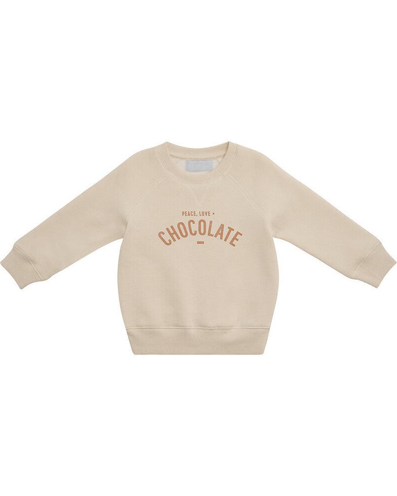 peace love and chocolate vanilla sweatshirt by Bob & Blossom at whippersnappersonline