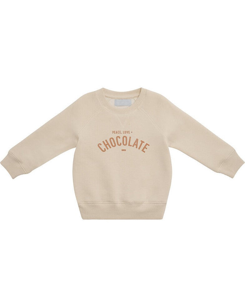 peace love and chocolate vanilla sweatshirt by Bob & Blossom at whippersnappersonline