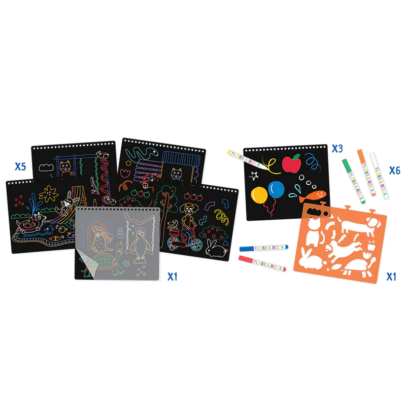 floss and rock pets chalkboard sketchbook