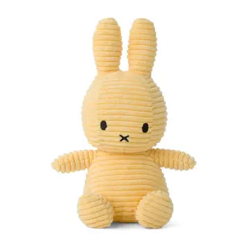 miffy plush toy in corduroy fabric in buttercream yellow colour at whippersnappersonline