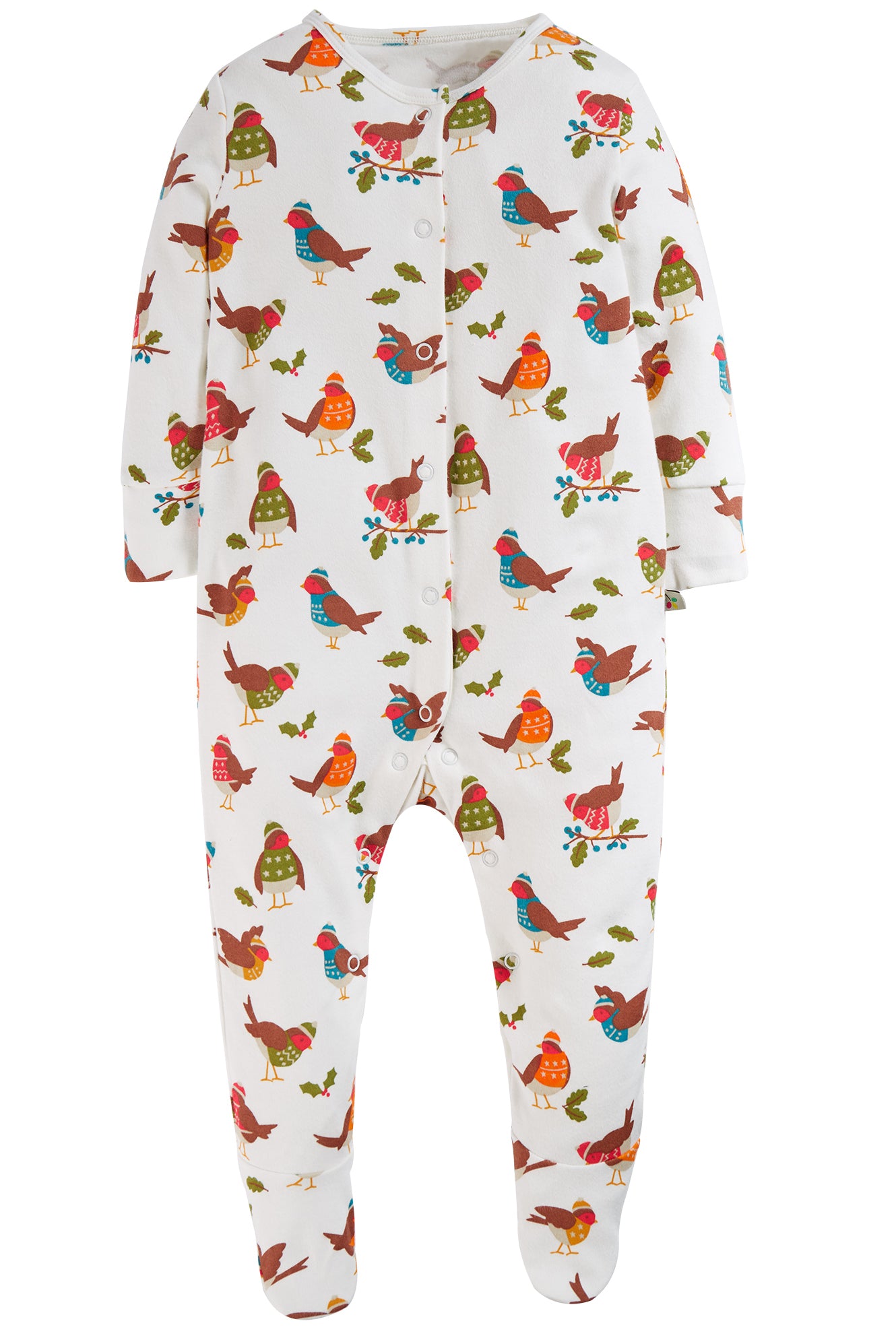 lovely robin babygrow by frugi at whippersnappers online