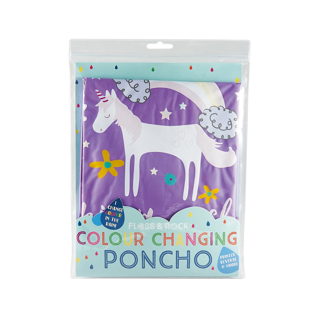 Floss & Rock children's magic colour changing poncho with unicorn design