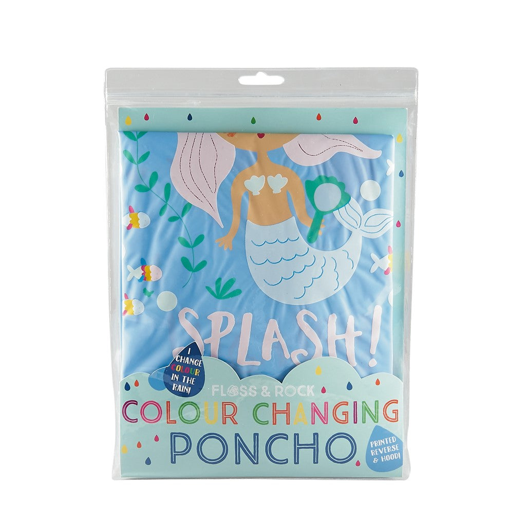 Floss & Rock children's magic colour changing poncho with mermaid design
