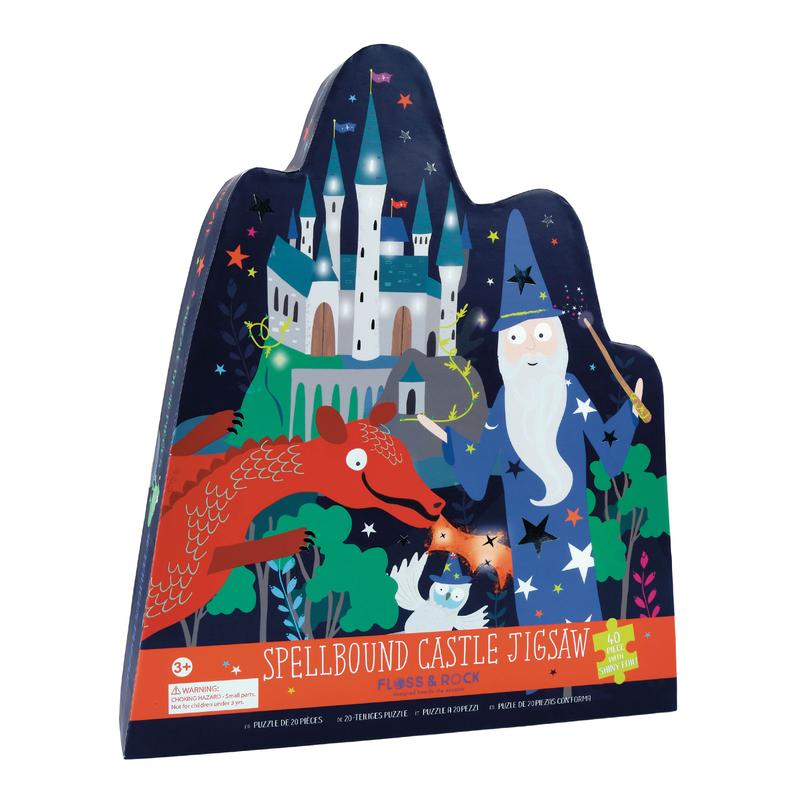 castle scene jigsaw with witches and wizards