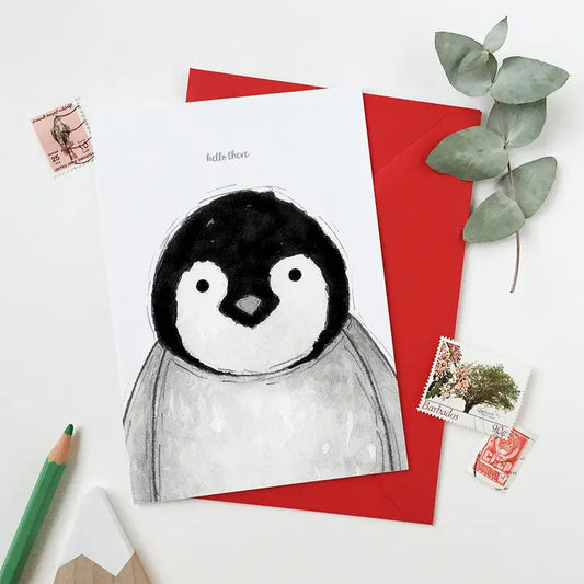 clara & Macy baby penguin card at whippersnappersonline