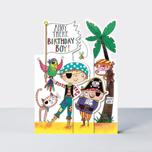 ahoy there birthday boy pirate card
