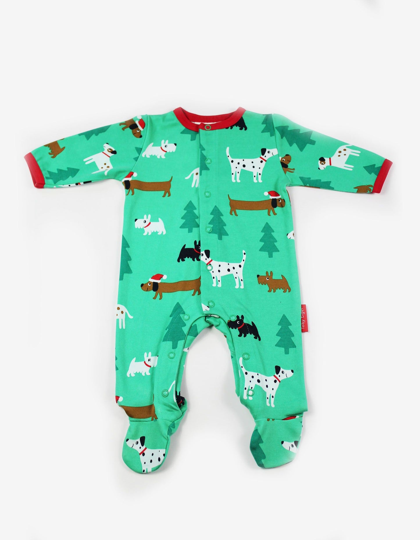 christmas dog print babygrow by toby tiger at whippersnappersonline