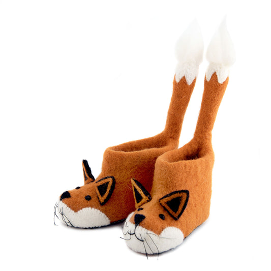 felt fox slippers