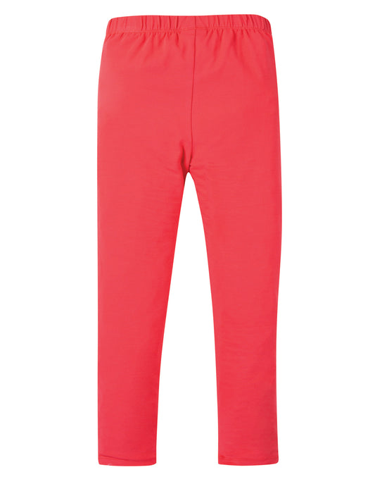 Frugi Libby leggings in watermelon colour. Made from organic cotton.