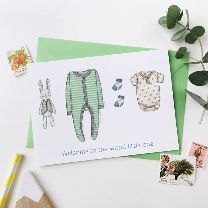 welcome to the world little one baby card at whippersnappersonline