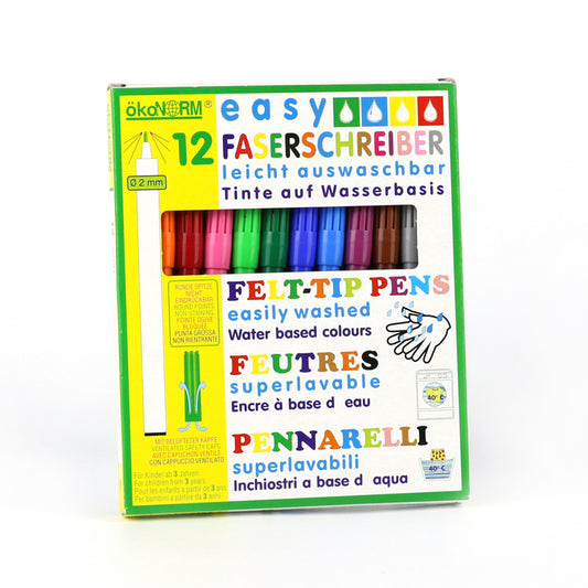 okonorm 12 colour felt tip pen pack