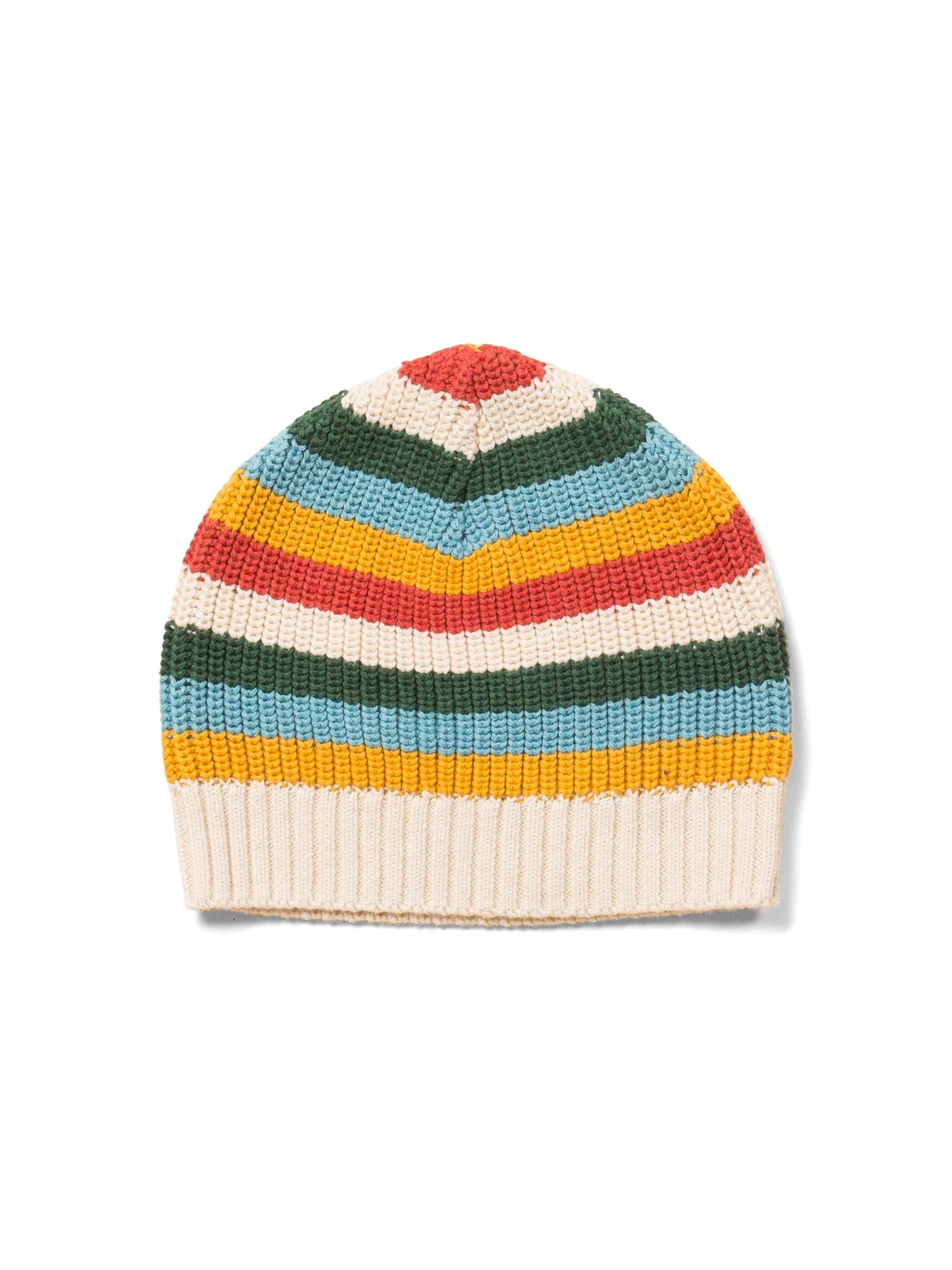 little green radicals rainbow striped knitted beanie hat