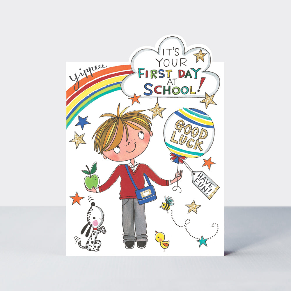 Rachel Ellen First Day At School Boy Card