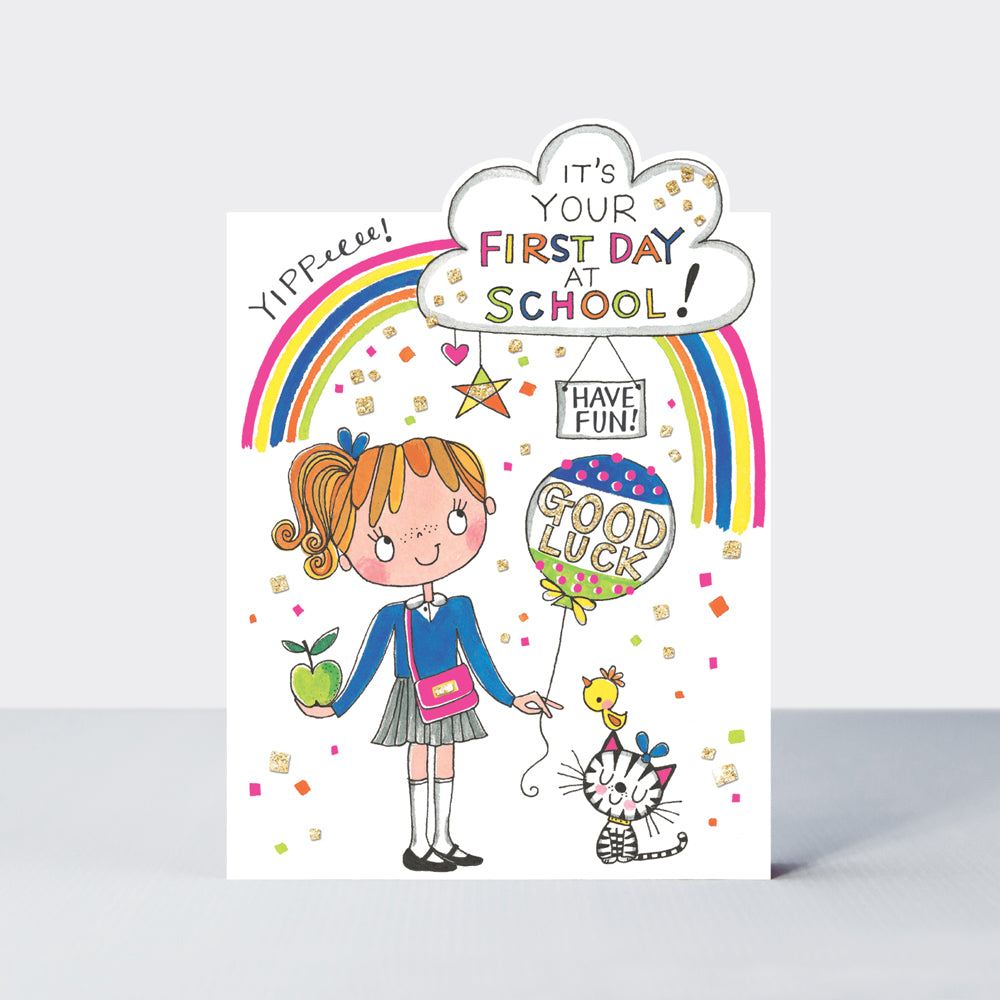 Rachel Ellen First Day At School Girl Card