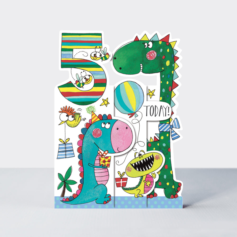 5th birthday dinosaur card