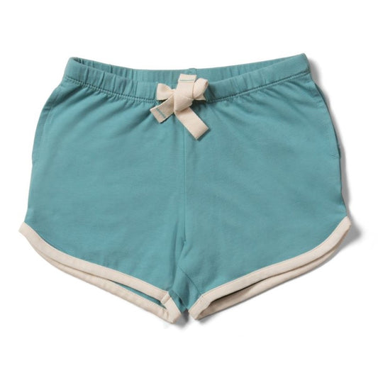 LITTLE GREEN RADICALS RETRO BLUE SHORTS WITH WHITE TRIM