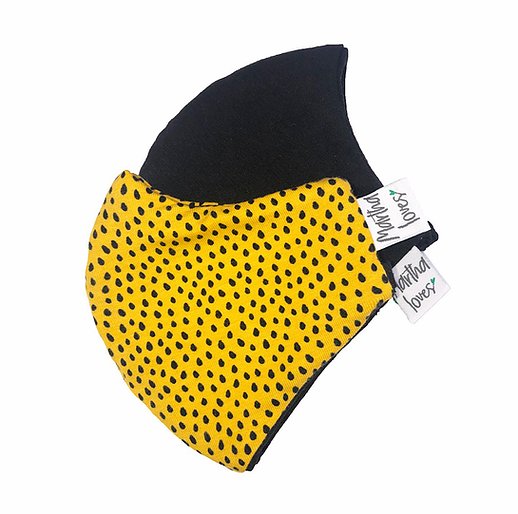Martha Loves Yellow & Black Spotted Face Mask