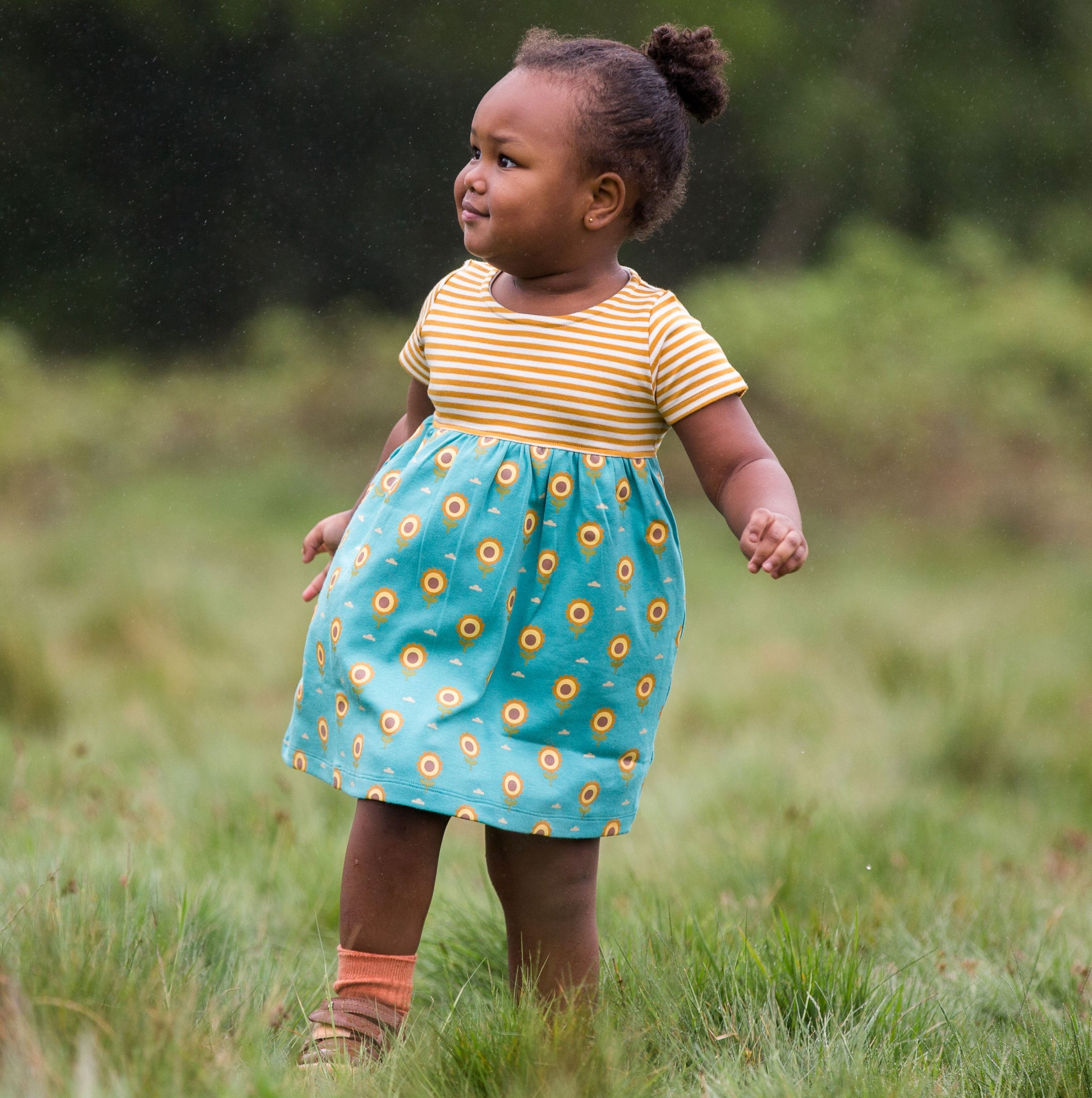 Little Green Radicals Easy Peasy Sunflower Dress – Whippersnappers